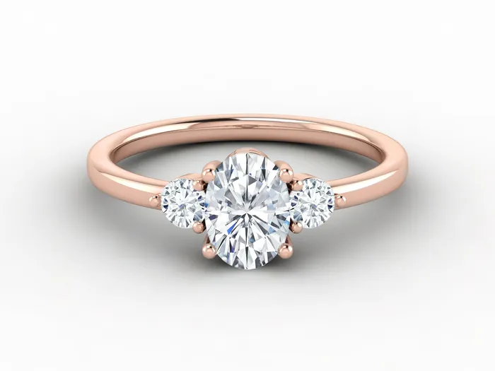 Orion Three Stone 075 Ct Oval Cut Engagement Ring Sapheena Jewelry Rings