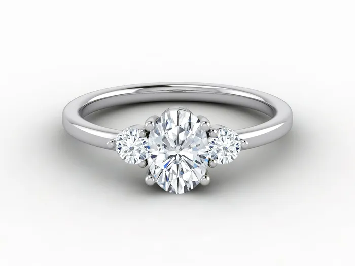 Orion Three Stone 075 Ct Oval Cut Engagement Ring Sapheena Jewelry Rings
