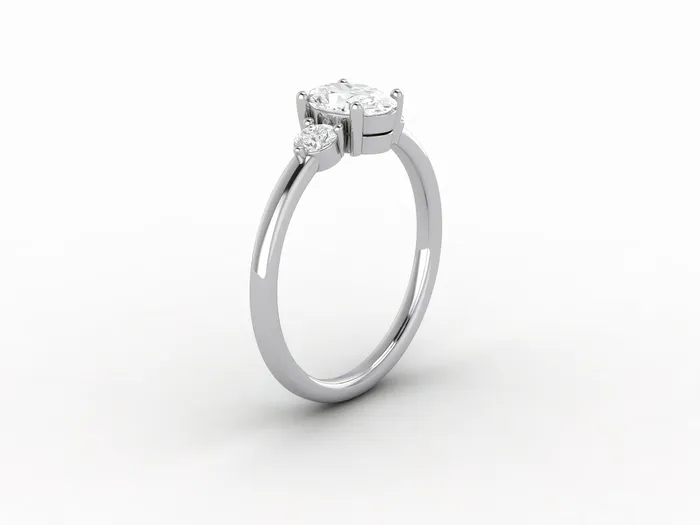 Orion Three Stone 075 Ct Oval Cut Engagement Ring Sapheena Jewelry Rings