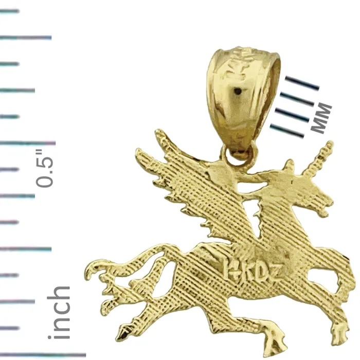 14K Gold Unicorn with Wings Charm Goldia Charm Necklaces