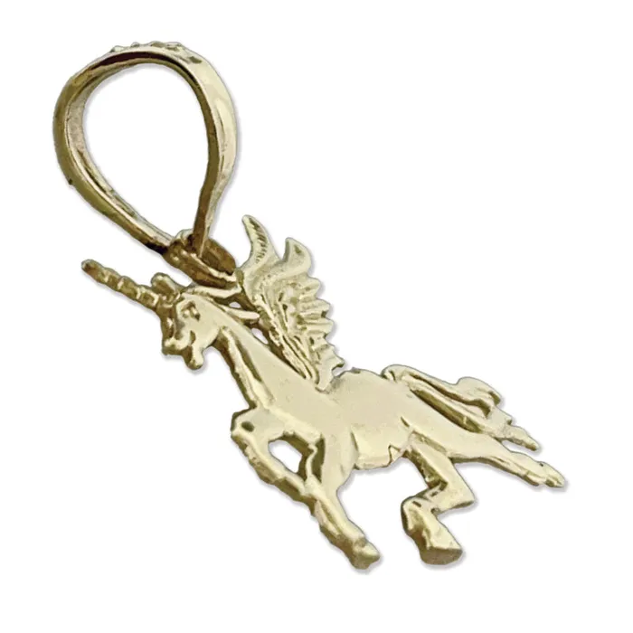 14K Gold Unicorn with Wings Charm Goldia Charm Necklaces