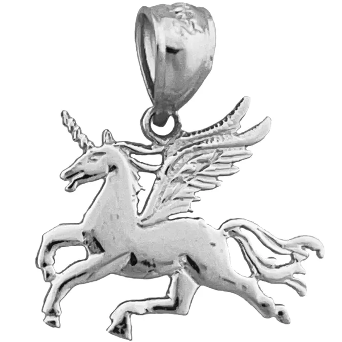 14K Gold Unicorn with Wings Charm Goldia Charm Necklaces