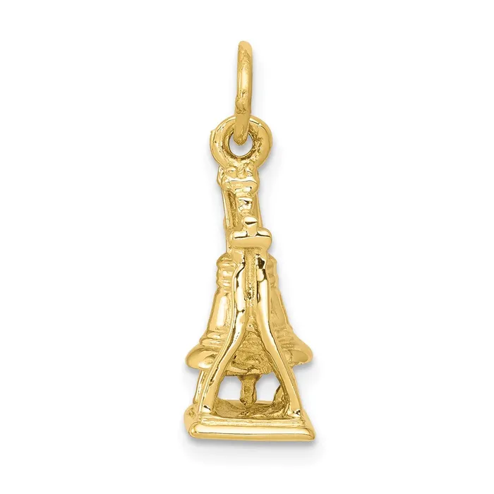 14k Yellow Gold Solid Polished 3D Liberty Bell Charm Goldia Charm Necklaces