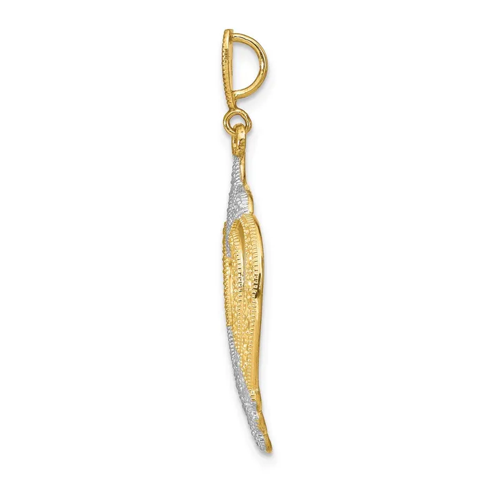 Charm Necklaces Goldia 14k Yellow Rhodium Gold wRhodium CutOut Heart Charm