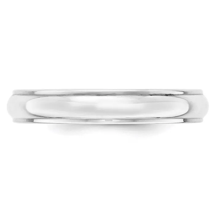 Goldia Rings Solid 18K White Gold 4mm Half Round with Edge MensWomens Wedding Band Ring Size 12 Goldia Rings Solid 18K White Gold 4mm Half Round with Edge MensWomens Wedding Band Ring Size 12