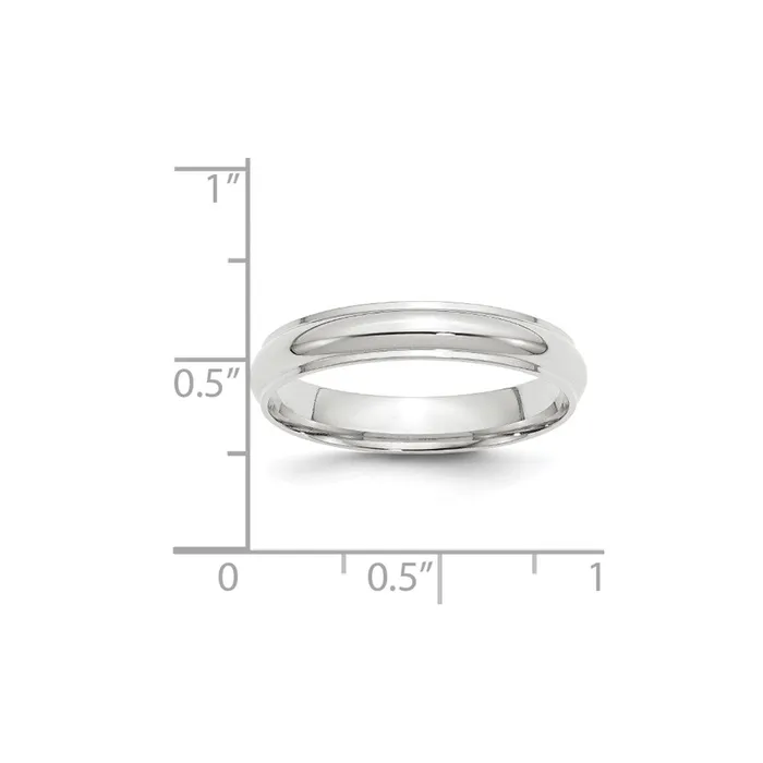 Goldia Rings Solid 18K White Gold 4mm Half Round with Edge MensWomens Wedding Band Ring Size 12 Goldia Rings Solid 18K White Gold 4mm Half Round with Edge MensWomens Wedding Band Ring Size 12