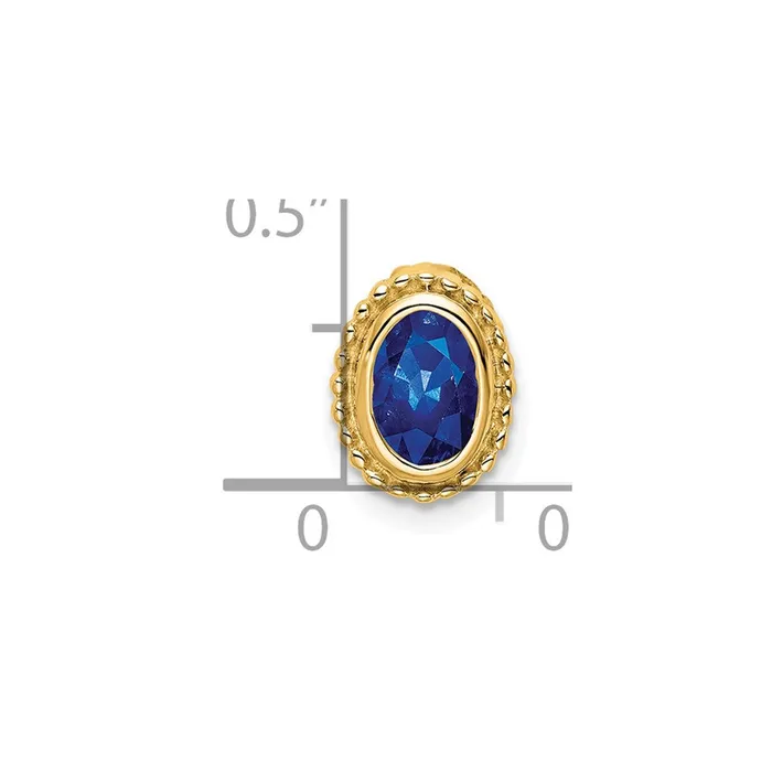Necklaces Goldia 14K Yellow Gold Oval Sapphire Chain Slide