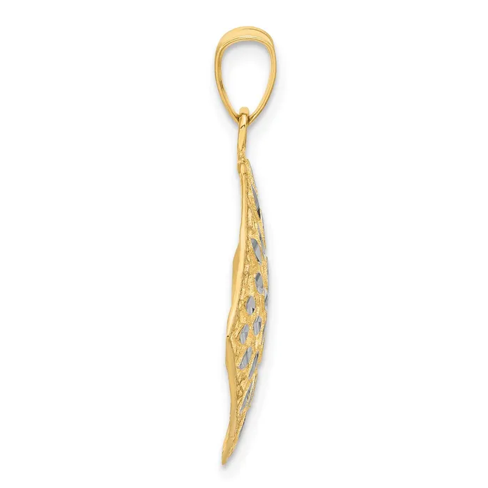 14k Polished and DC Square Pendant TreasureFineJewelers Necklaces