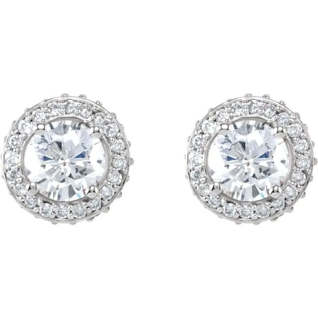 14K White Gold 1 13 CTW Natural Diamond Earrings TreasureFineJewelers Earrings