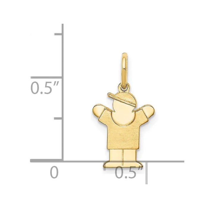 14k Yellow Gold Mini Boy Love Charm TreasureFineJewelers Charm Necklaces