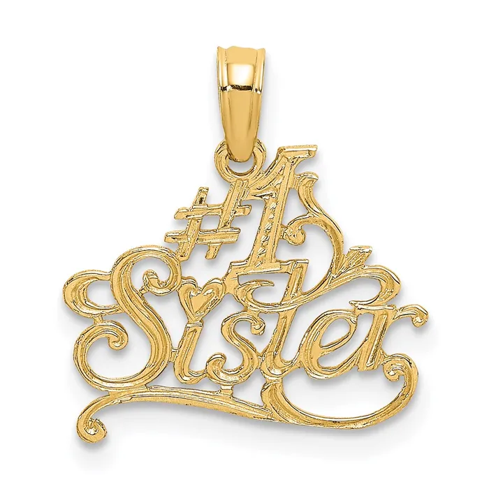 Charm Necklaces TreasureFineJewelers 14K 1 SISTER Charm