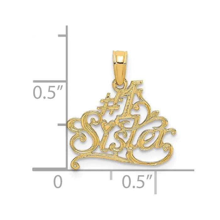 Charm Necklaces TreasureFineJewelers 14K 1 SISTER Charm