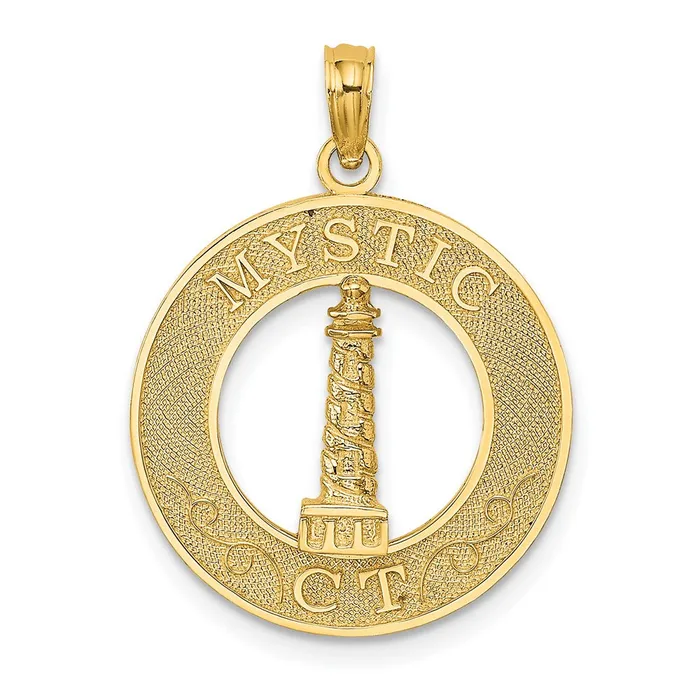 Charm Necklaces TreasureFineJewelers 14K MYSTIC CT Lighthouse Charm
