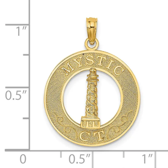 Charm Necklaces TreasureFineJewelers 14K MYSTIC CT Lighthouse Charm