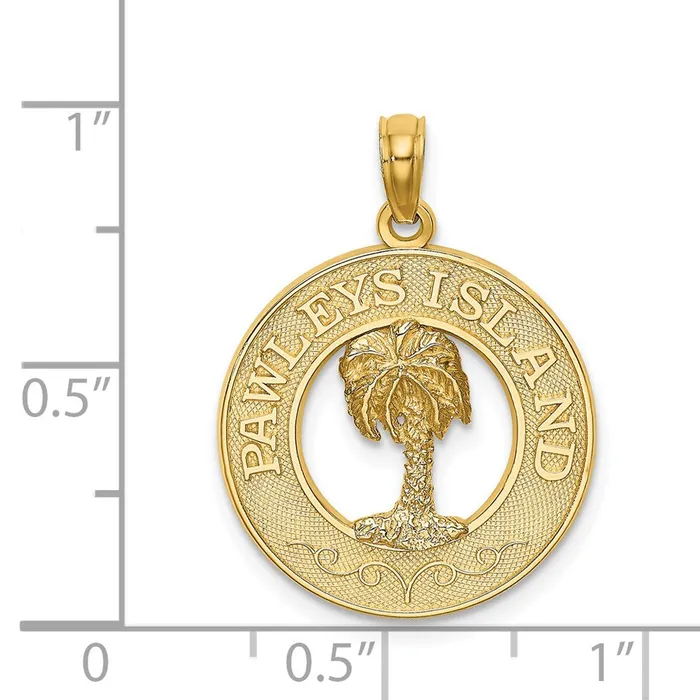Charm Necklaces TreasureFineJewelers 14K PAWLEYS ISLAND Palm Tree Charm