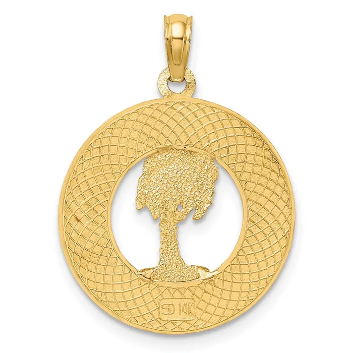 Charm Necklaces TreasureFineJewelers 14K PAWLEYS ISLAND Palm Tree Charm