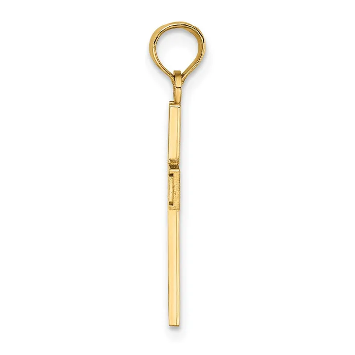 Charm Necklaces TreasureFineJewelers 14K RN Caduceus Cross Charm