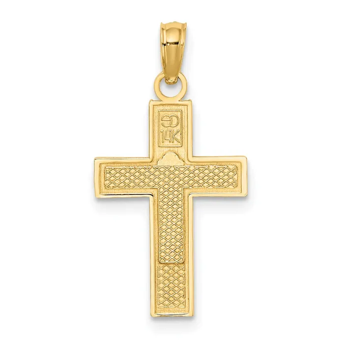 Charm Necklaces TreasureFineJewelers 14K RN Caduceus Cross Charm