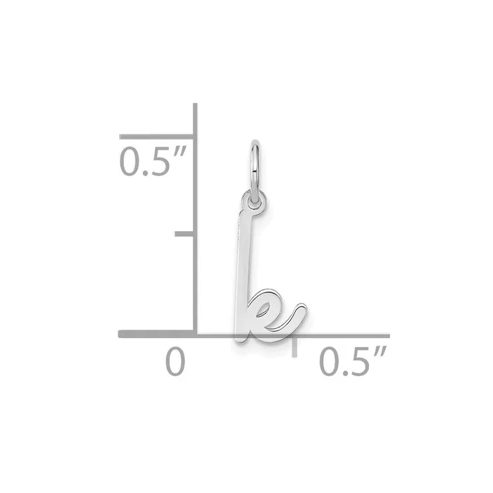 Necklaces Sterling Silver Rhodiumplated Lower case Letter K Initial Charm TreasureFineJewelers