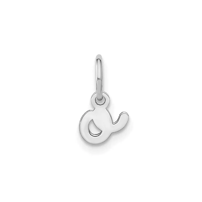 TreasureFineJewelers 14k White Gold Lower case Letter O Initial Charm Charm Necklaces