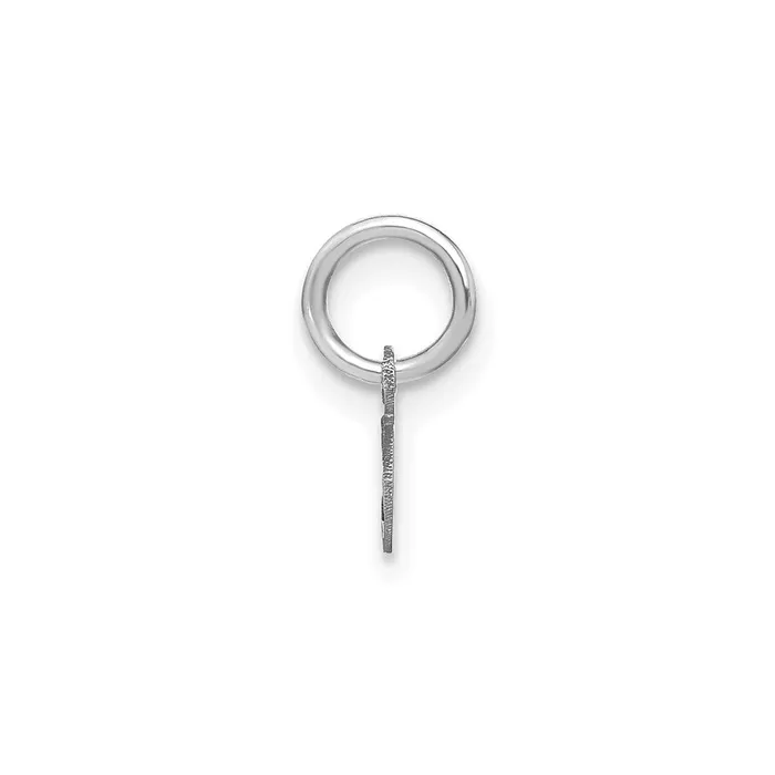 TreasureFineJewelers 14k White Gold Lower case Letter O Initial Charm Charm Necklaces