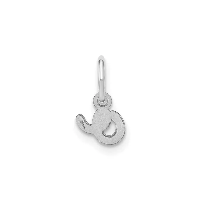 TreasureFineJewelers 14k White Gold Lower case Letter O Initial Charm Charm Necklaces