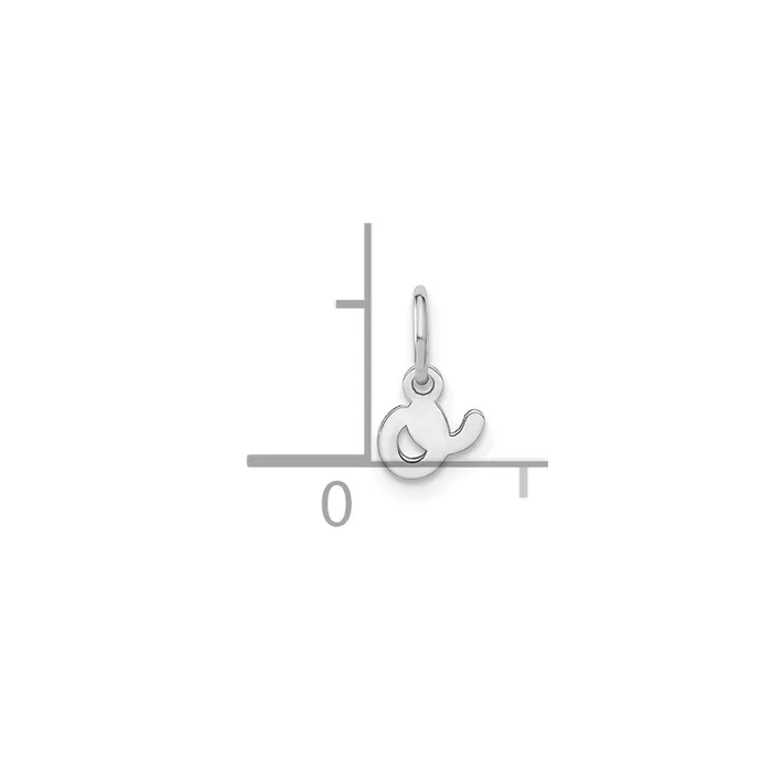TreasureFineJewelers 14k White Gold Lower case Letter O Initial Charm Charm Necklaces