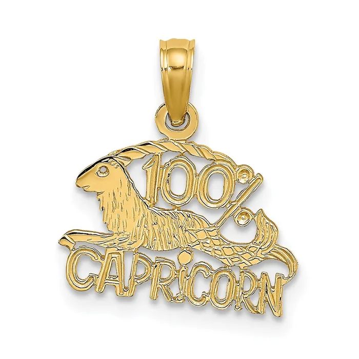 TreasureFineJewelers Charm Necklaces 14K 100 CAPRICORN Charm