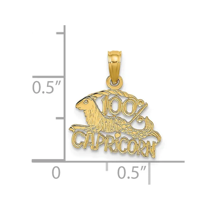 TreasureFineJewelers Charm Necklaces 14K 100 CAPRICORN Charm