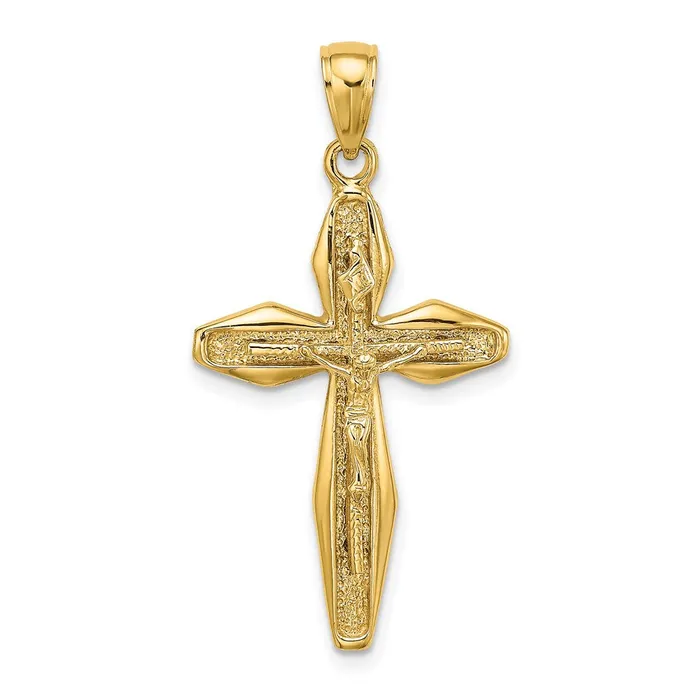 TreasureFineJewelers Charm Necklaces 14K Polished Crucifix Charm