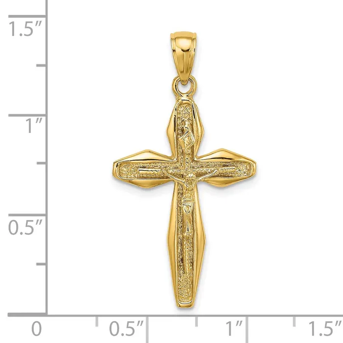 TreasureFineJewelers Charm Necklaces 14K Polished Crucifix Charm