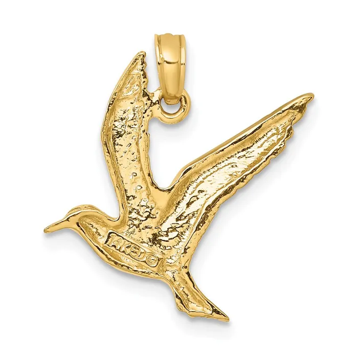 TreasureFineJewelers Charm Necklaces 14K Polished Flying Seagull Charm