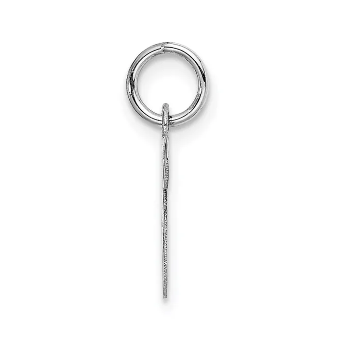 TreasureFineJewelers Charm Necklaces 14k White Gold Small Fancy Script Letter S Initial Charm