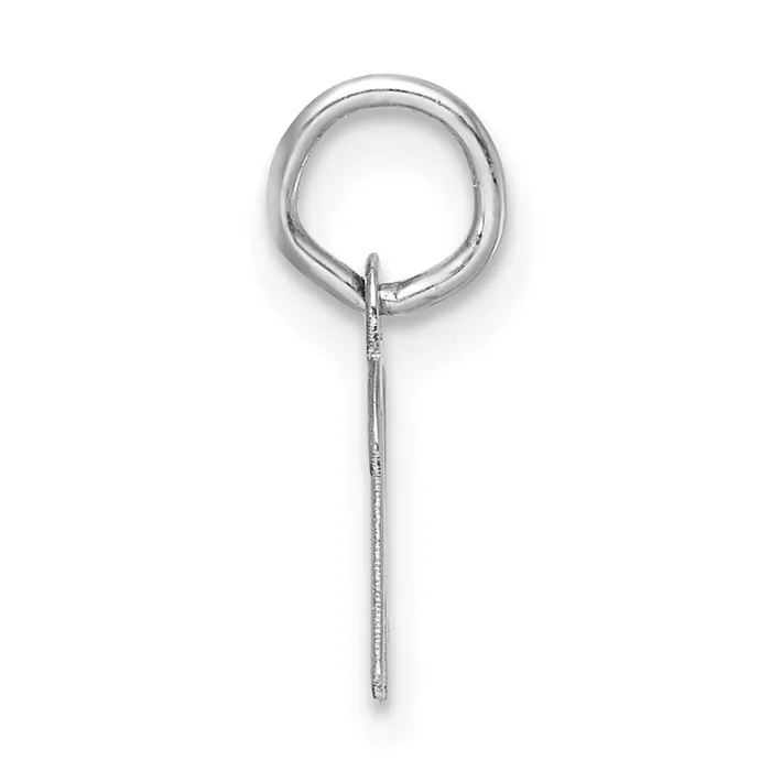 TreasureFineJewelers Charm Necklaces 14k White Gold Small Script Letter K Initial Charm
