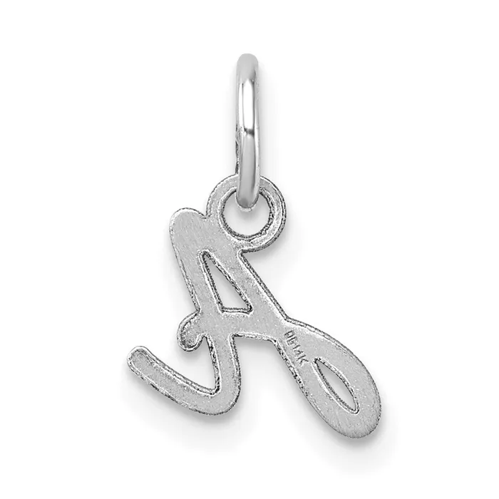 TreasureFineJewelers Charm Necklaces 14K White Gold Uppercase Letter A Initial Charm