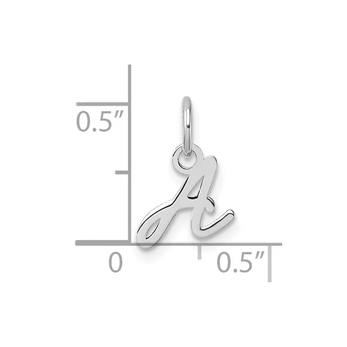 TreasureFineJewelers Charm Necklaces 14K White Gold Uppercase Letter A Initial Charm