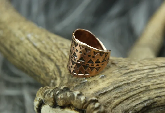 Valhallas silver Rings Bronze Hand Stamped Ring