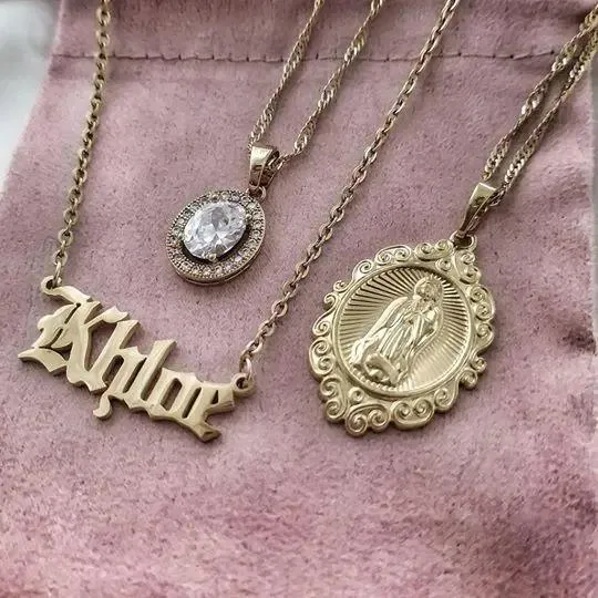 Old English Custom Necklace KHLOE JEWELS Custom Jewelry Necklaces