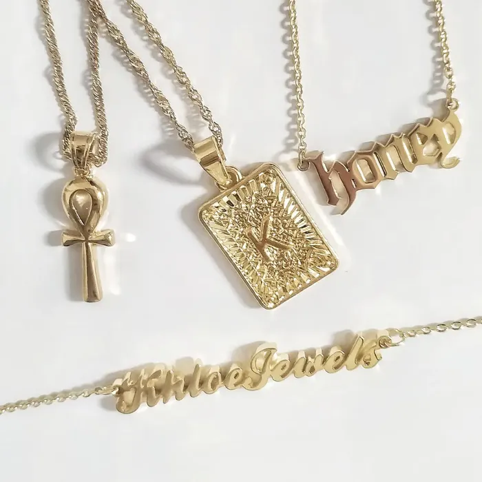 Old English Custom Necklace KHLOE JEWELS Custom Jewelry Necklaces