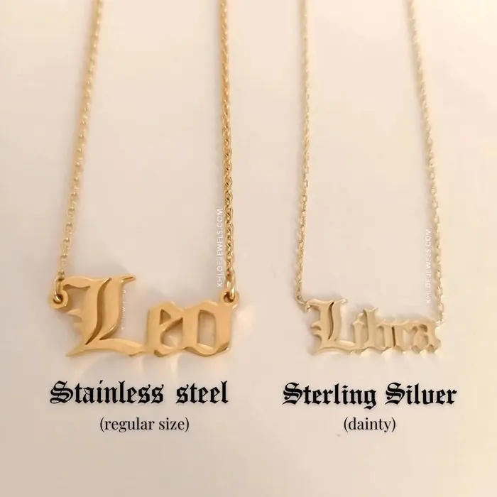Old English Custom Necklace KHLOE JEWELS Custom Jewelry Necklaces