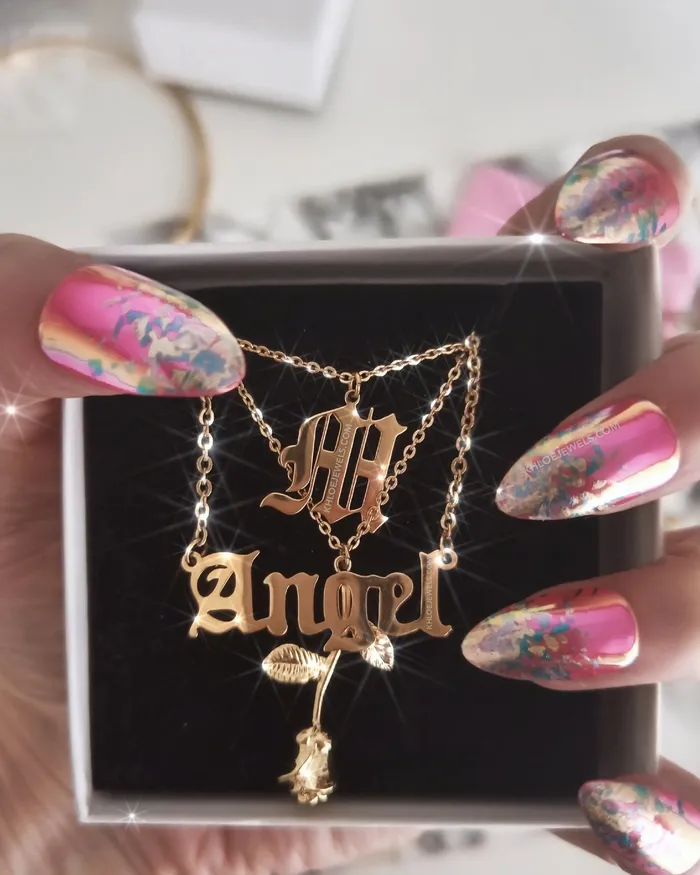 Old English Custom Necklace KHLOE JEWELS Custom Jewelry Necklaces