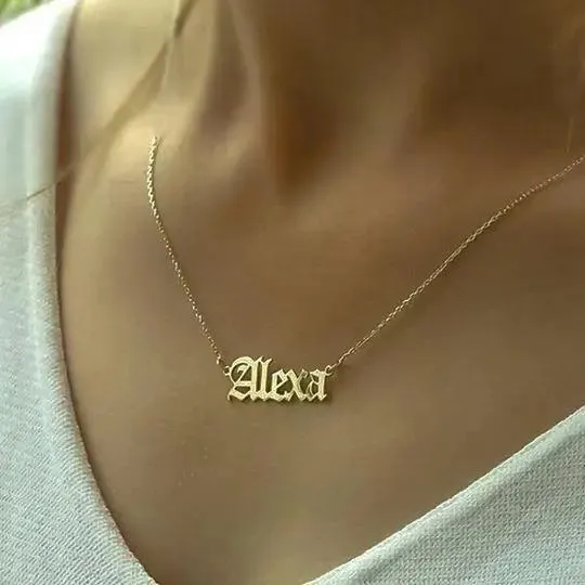 Old English Custom Necklace KHLOE JEWELS Custom Jewelry Necklaces