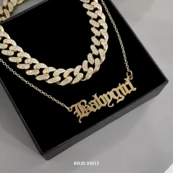 Old English Custom Necklace KHLOE JEWELS Custom Jewelry Necklaces