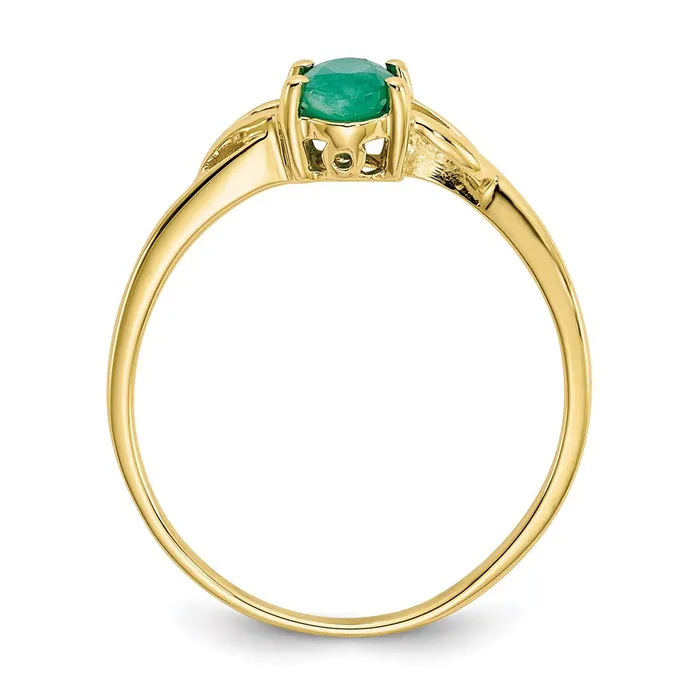 Rings WB Choice Jewelry 10k Polished Geniune Emerald Birthstone RingWBC10XBR134 Rings WB Choice Jewelry 10k Polished Geniune Emerald Birthstone RingWBC10XBR134