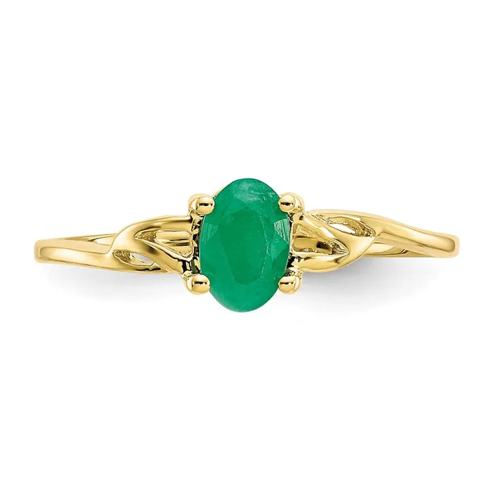 Rings WB Choice Jewelry 10k Polished Geniune Emerald Birthstone RingWBC10XBR134 Rings WB Choice Jewelry 10k Polished Geniune Emerald Birthstone RingWBC10XBR134