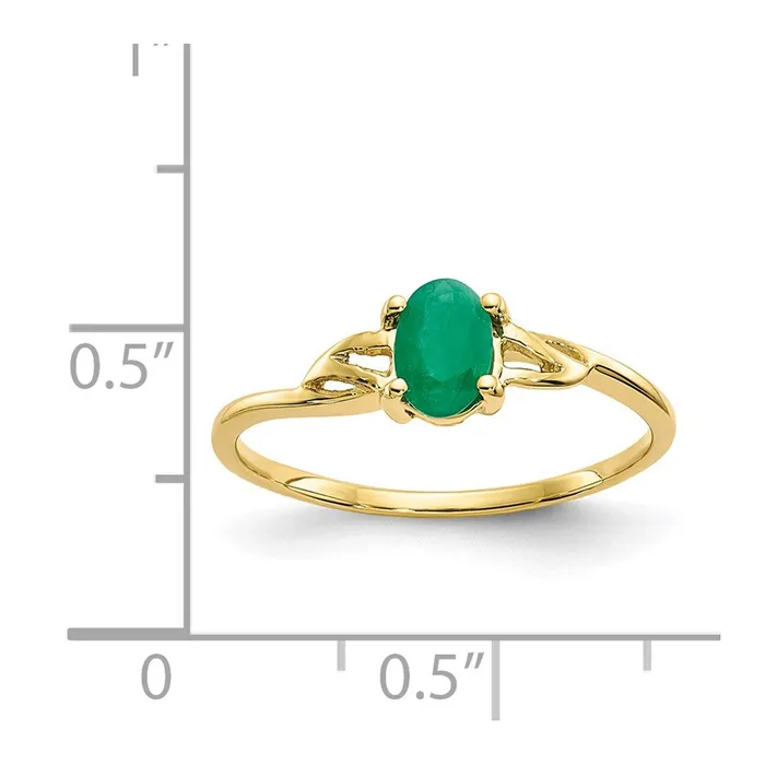 Rings WB Choice Jewelry 10k Polished Geniune Emerald Birthstone RingWBC10XBR134 Rings WB Choice Jewelry 10k Polished Geniune Emerald Birthstone RingWBC10XBR134