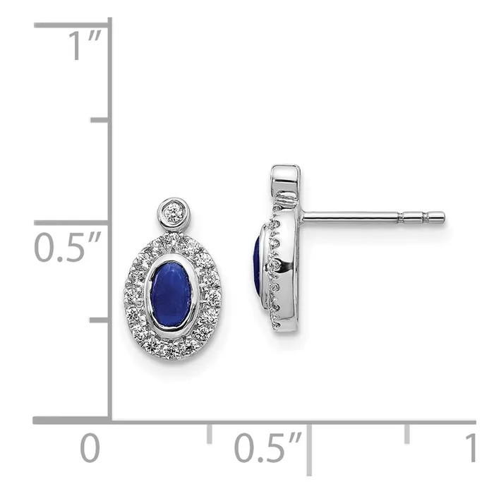 WB Choice Jewelry Earrings 14k White Gold Diamond and Cabochon Sapphire EarringsWBCEM4036SA020WA WB Choice Jewelry Earrings 14k White Gold Diamond and Cabochon Sapphire EarringsWBCEM4036SA020WA