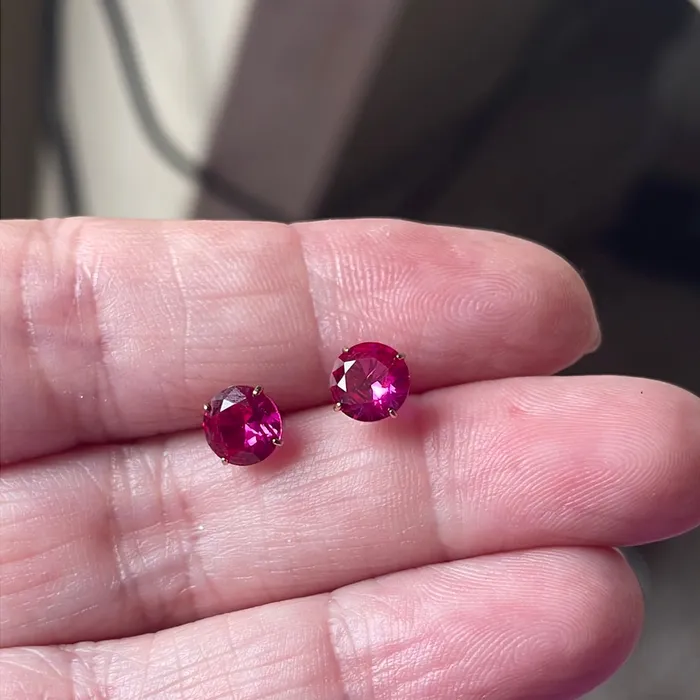 Ruby Earrings 10k Gold Vintage Vintage Paris Jewelry Earrings