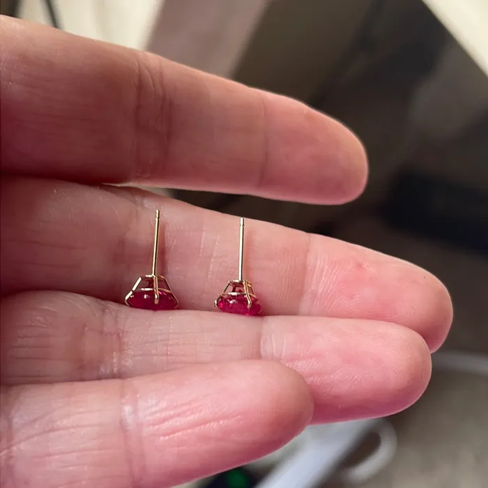 Ruby Earrings 10k Gold Vintage Vintage Paris Jewelry Earrings