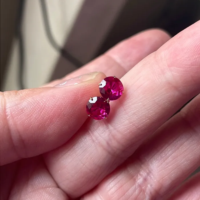 Ruby Earrings 10k Gold Vintage Vintage Paris Jewelry Earrings